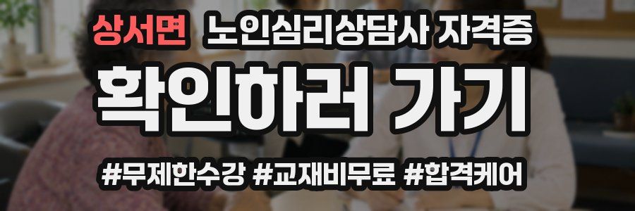 상서면 노인 심리 상담사 자격증