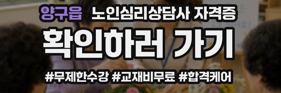 양구읍 노인 심리 상담사 자격증