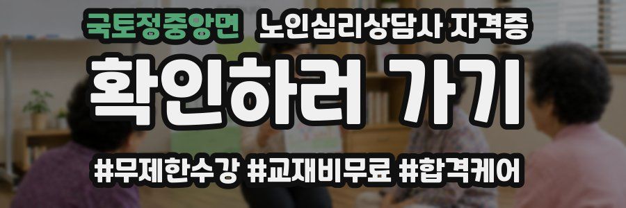 국토정중앙면 노인 심리 상담사 자격증