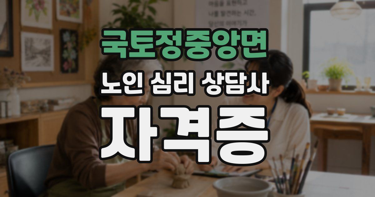 국토정중앙면 노인 심리 상담사 자격증