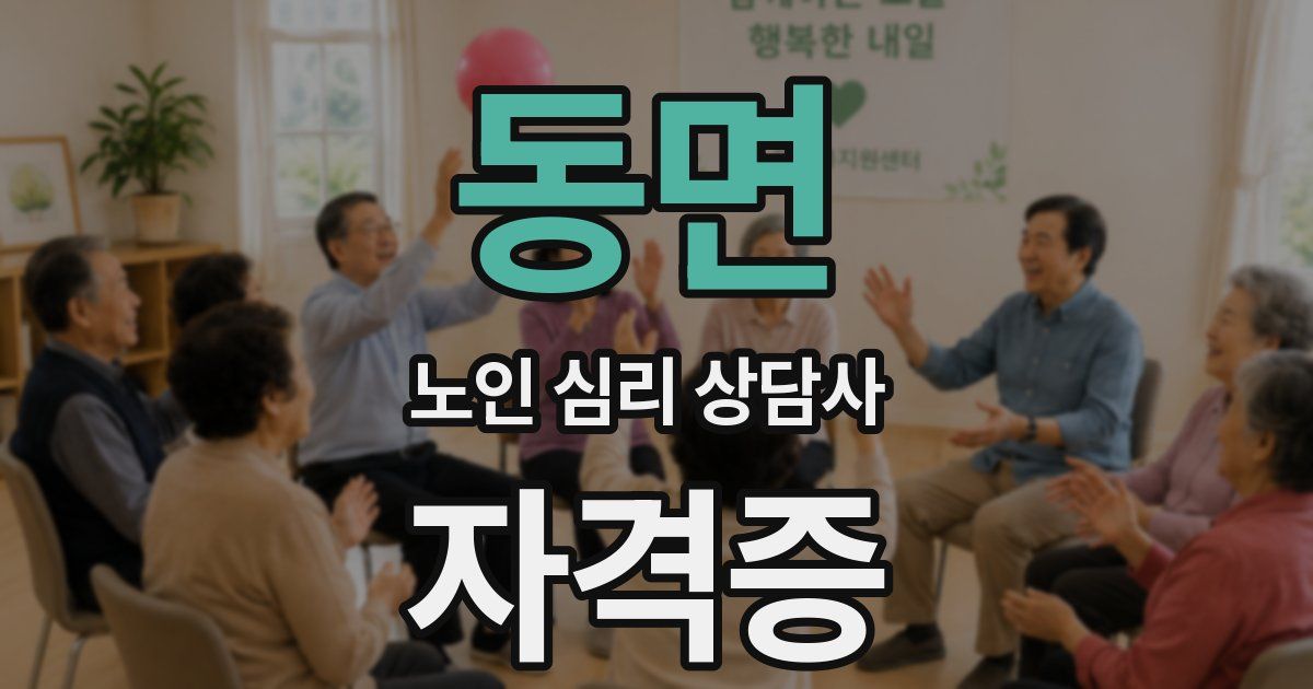 동면 노인 심리 상담사 자격증