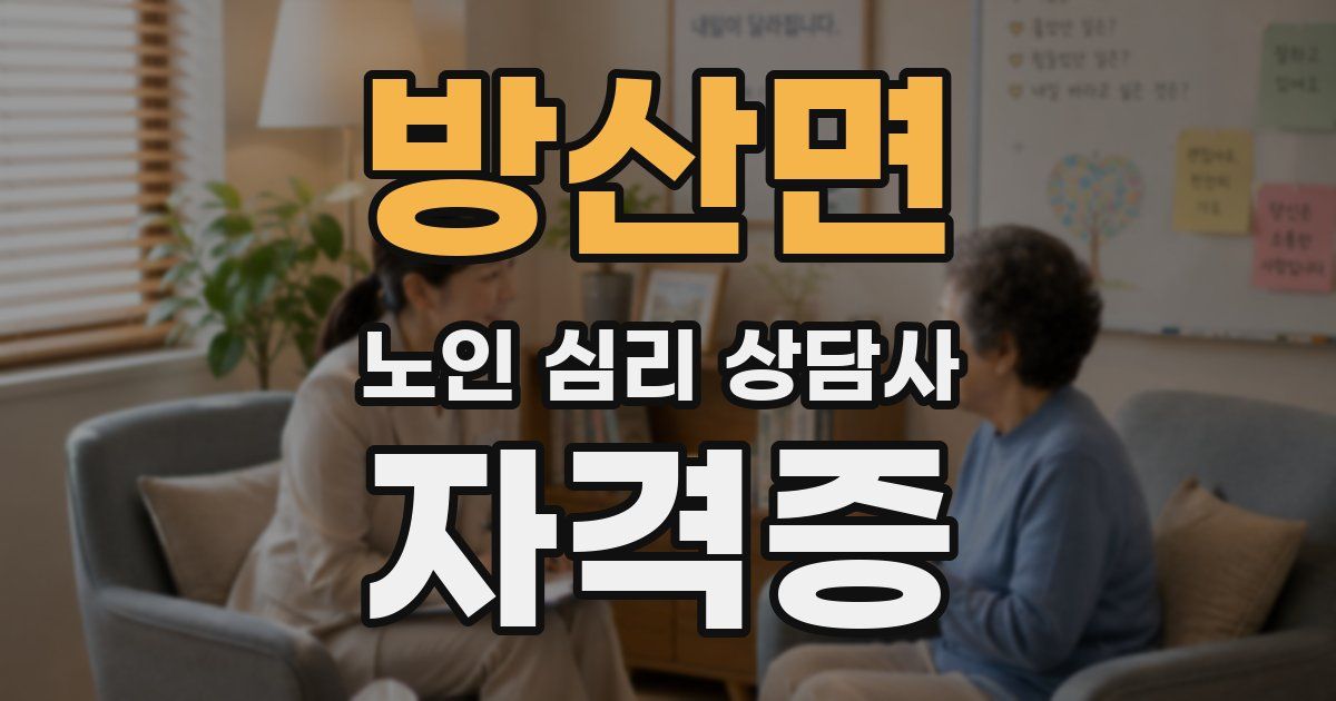 방산면 노인 심리 상담사 자격증