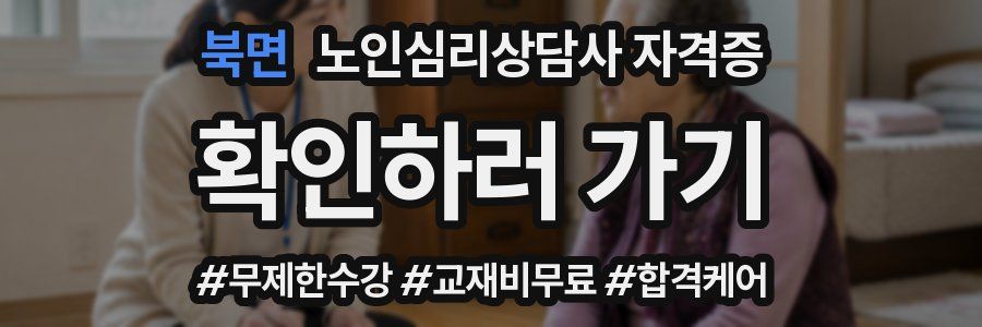 북면 노인 심리 상담사 자격증