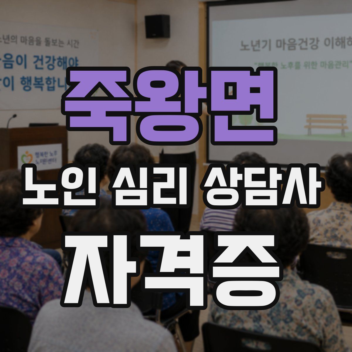죽왕면 노인 심리 상담사 자격증