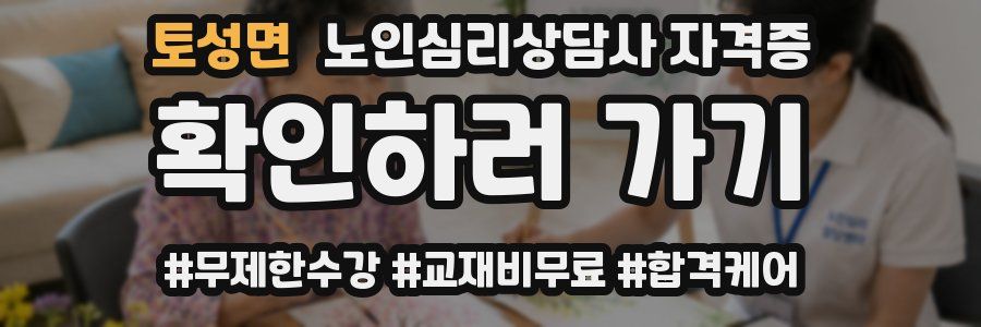 토성면 노인 심리 상담사 자격증