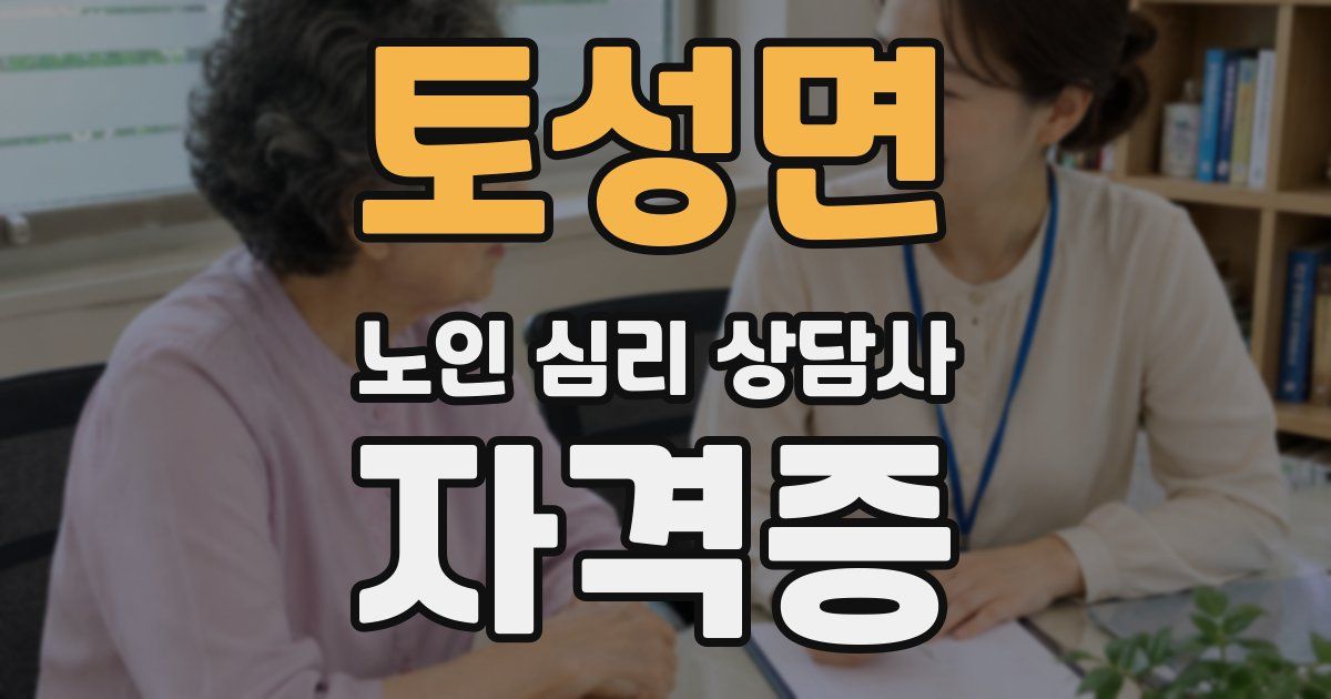 토성면 노인 심리 상담사 자격증