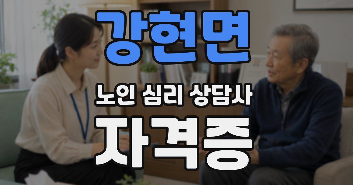 강현면 노인 심리 상담사 자격증