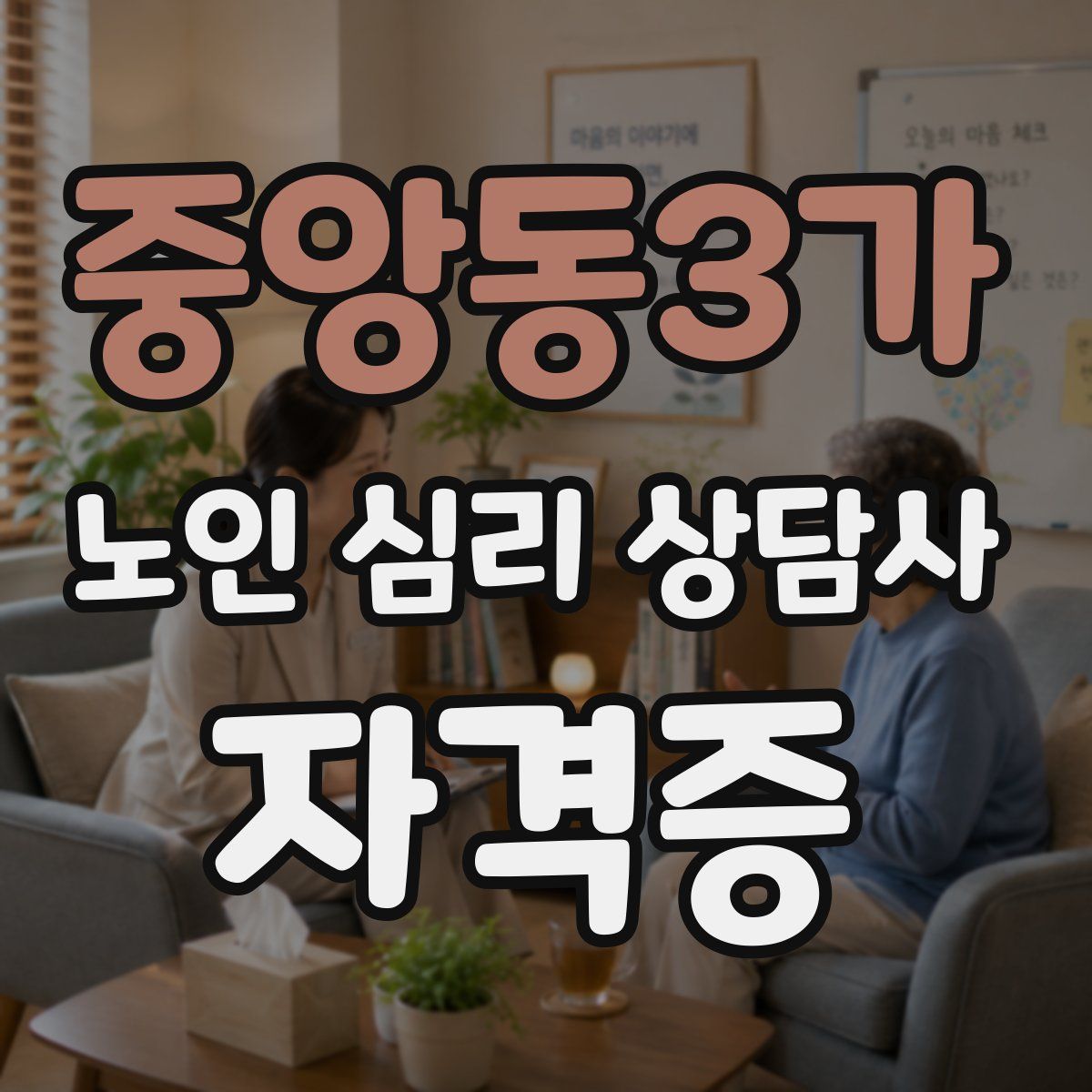 중앙동3가 노인 심리 상담사 자격증