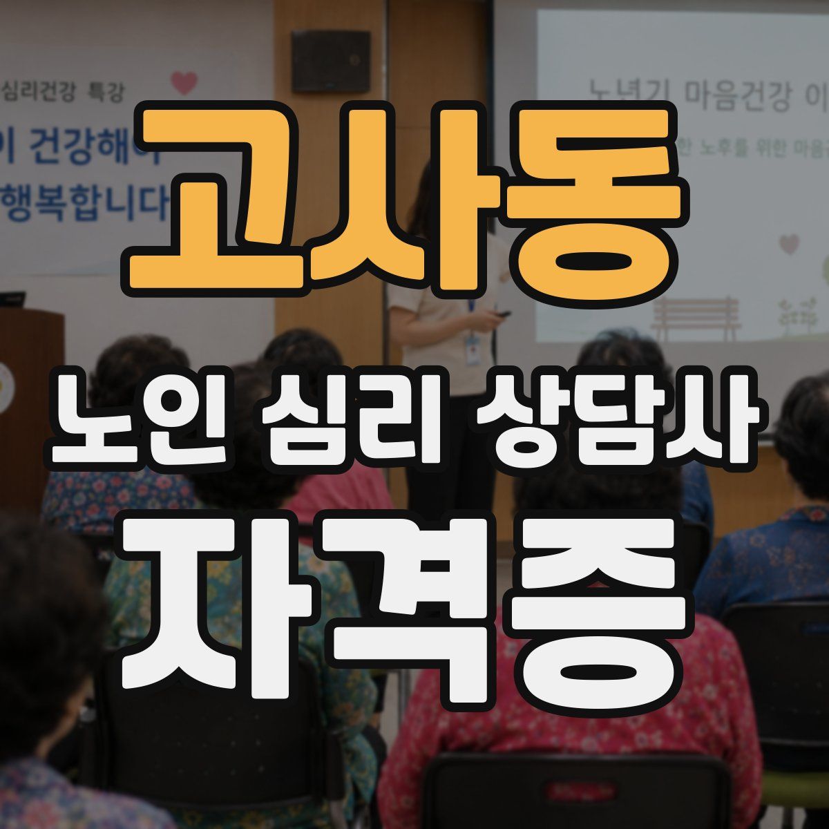 고사동 노인 심리 상담사 자격증