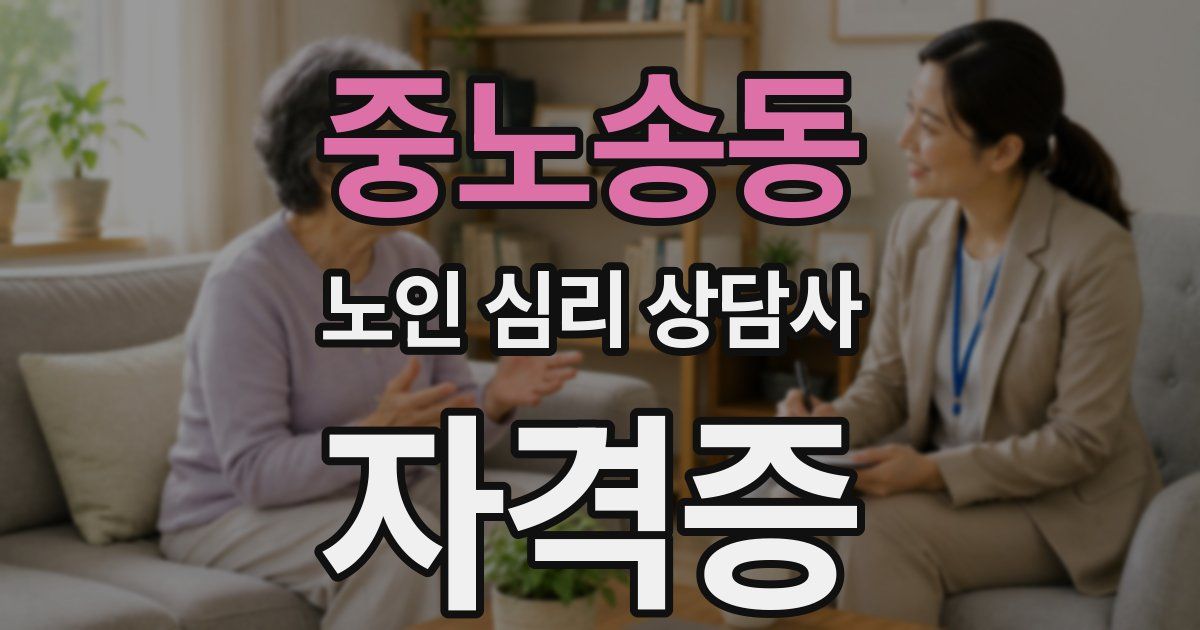 중노송동 노인 심리 상담사 자격증