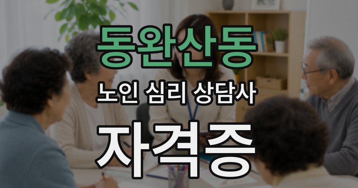 동완산동 노인 심리 상담사 자격증