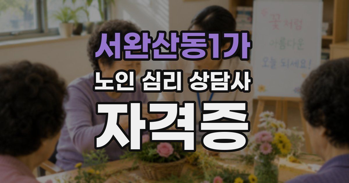 서완산동1가 노인 심리 상담사 자격증