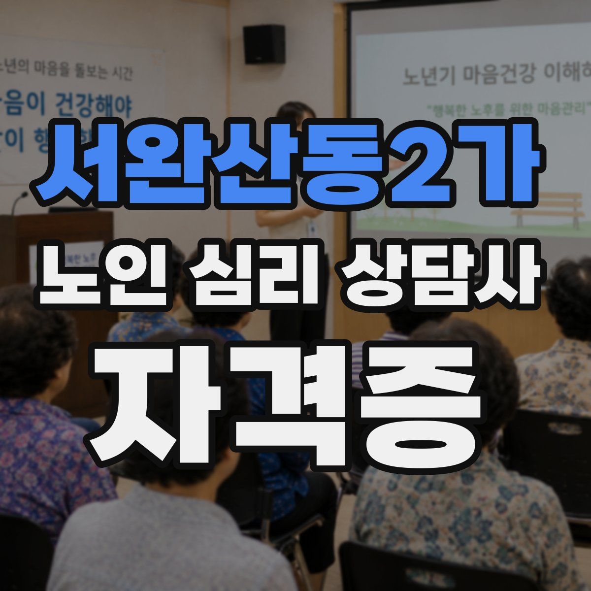 서완산동2가 노인 심리 상담사 자격증