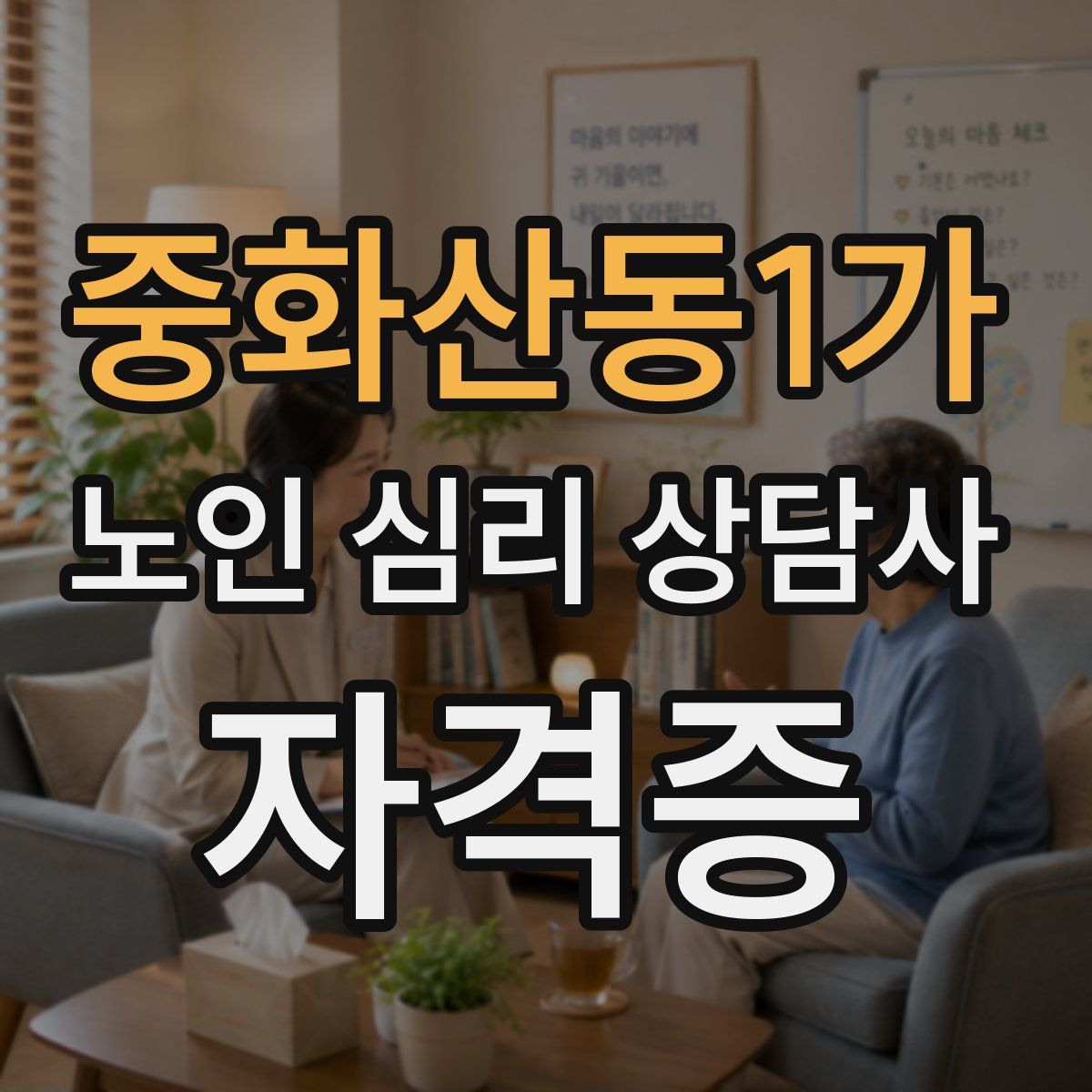 중화산동1가 노인 심리 상담사 자격증