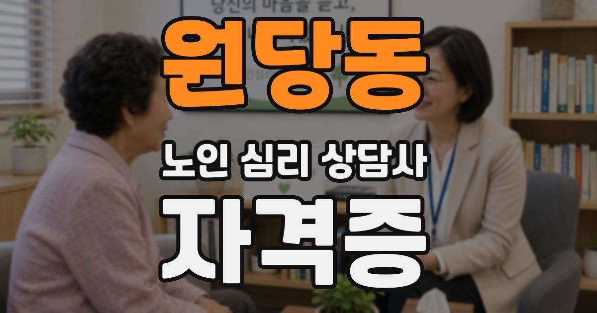 원당동 노인 심리 상담사 자격증