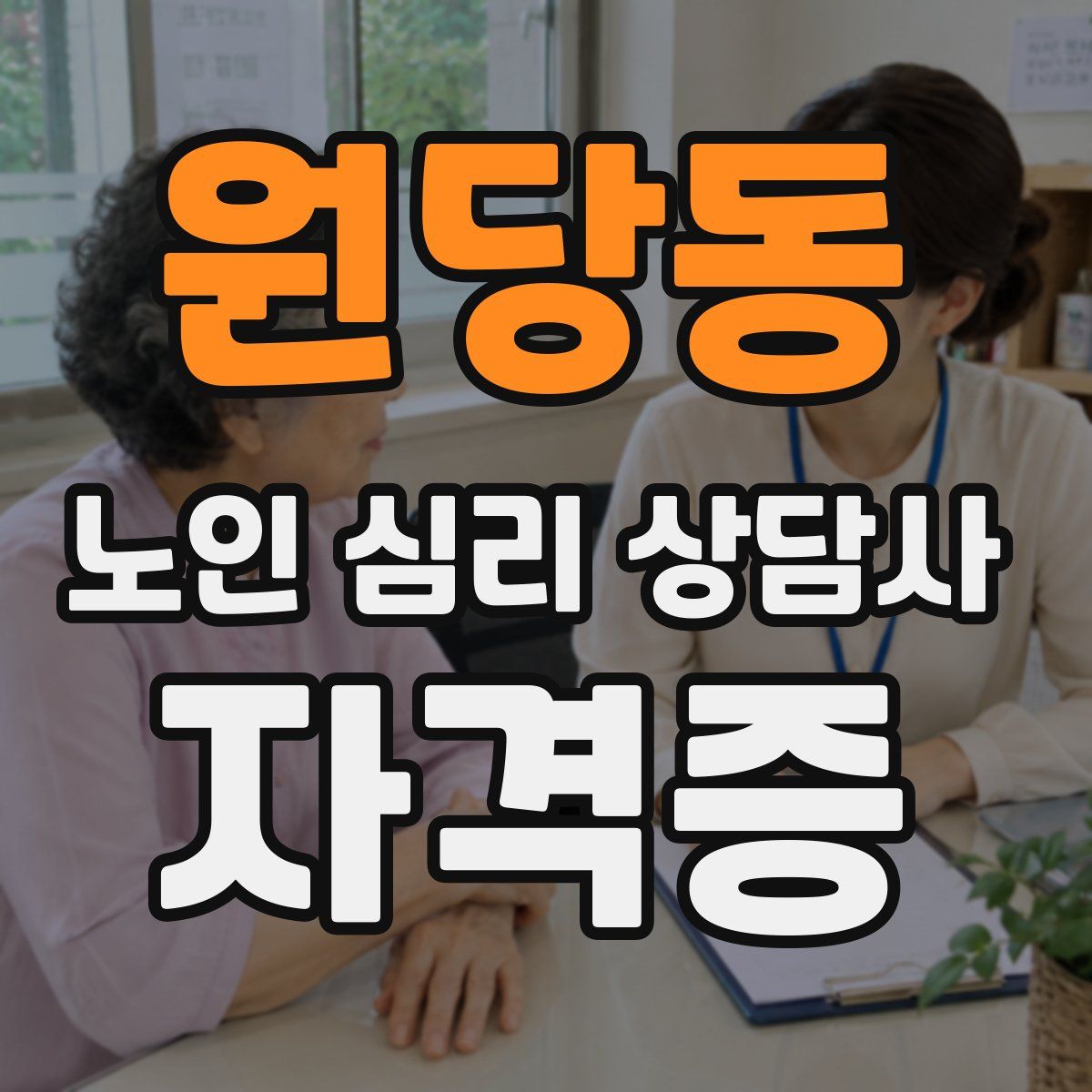 원당동 노인 심리 상담사 자격증
