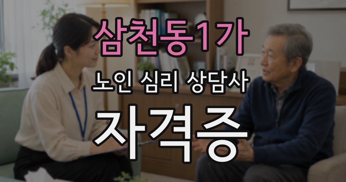 삼천동1가 노인 심리 상담사 자격증
