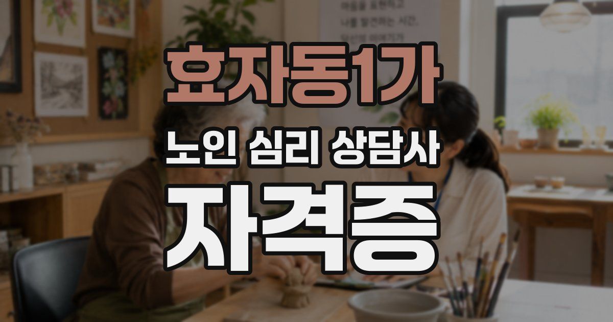 효자동1가 노인 심리 상담사 자격증