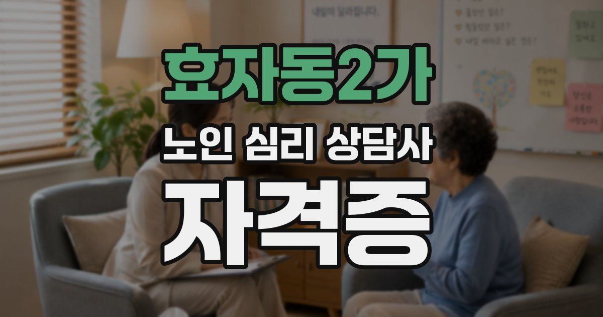 효자동2가 노인 심리 상담사 자격증