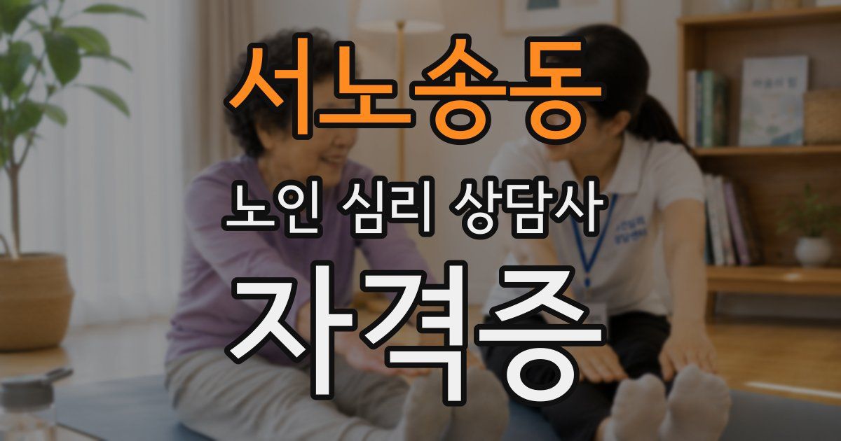 서노송동 노인 심리 상담사 자격증