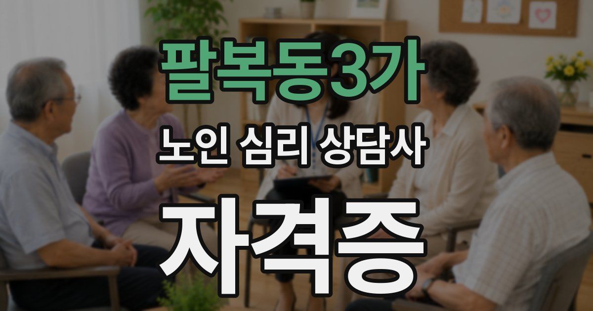 팔복동3가 노인 심리 상담사 자격증