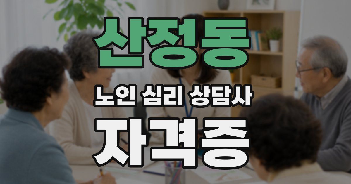 산정동 노인 심리 상담사 자격증