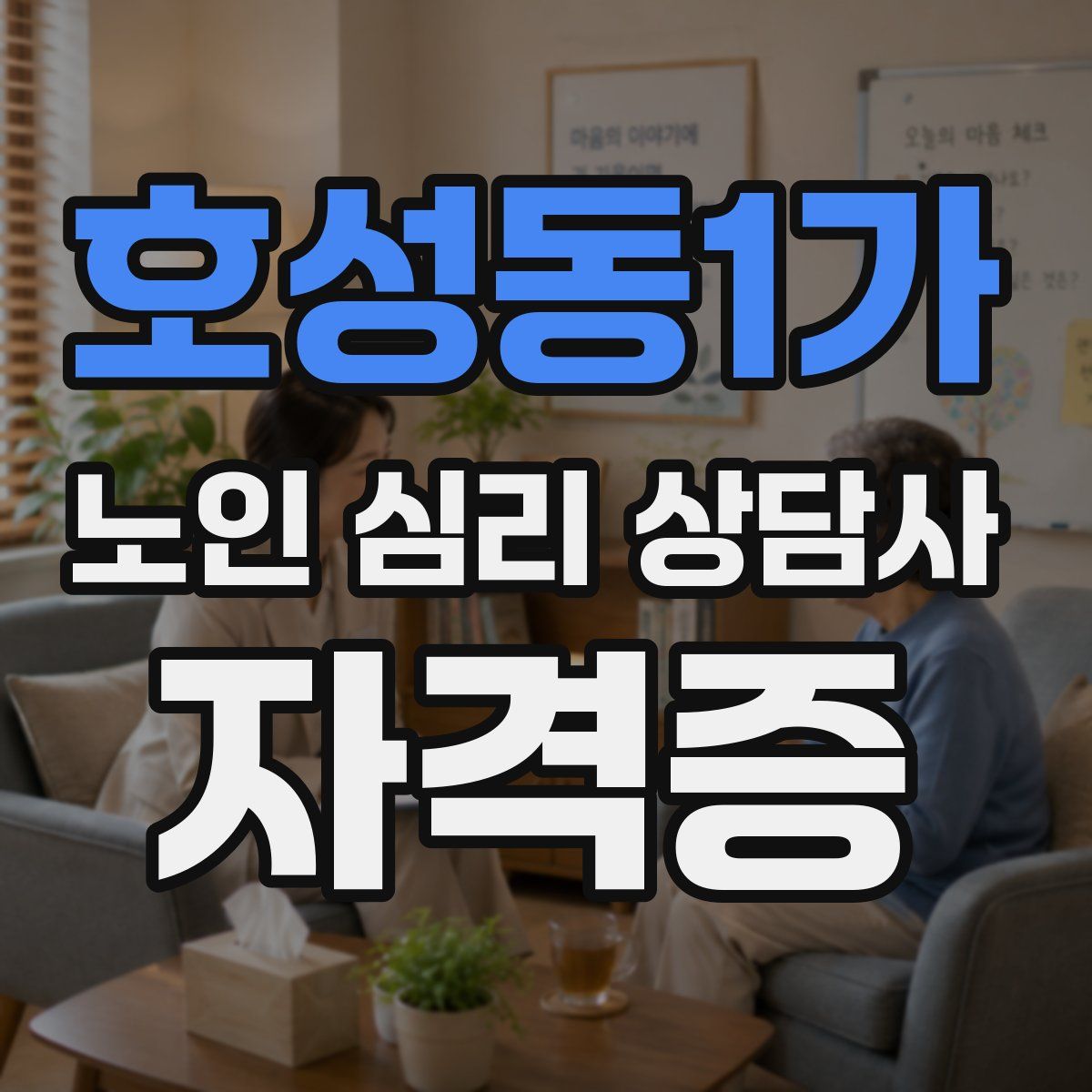 호성동1가 노인 심리 상담사 자격증
