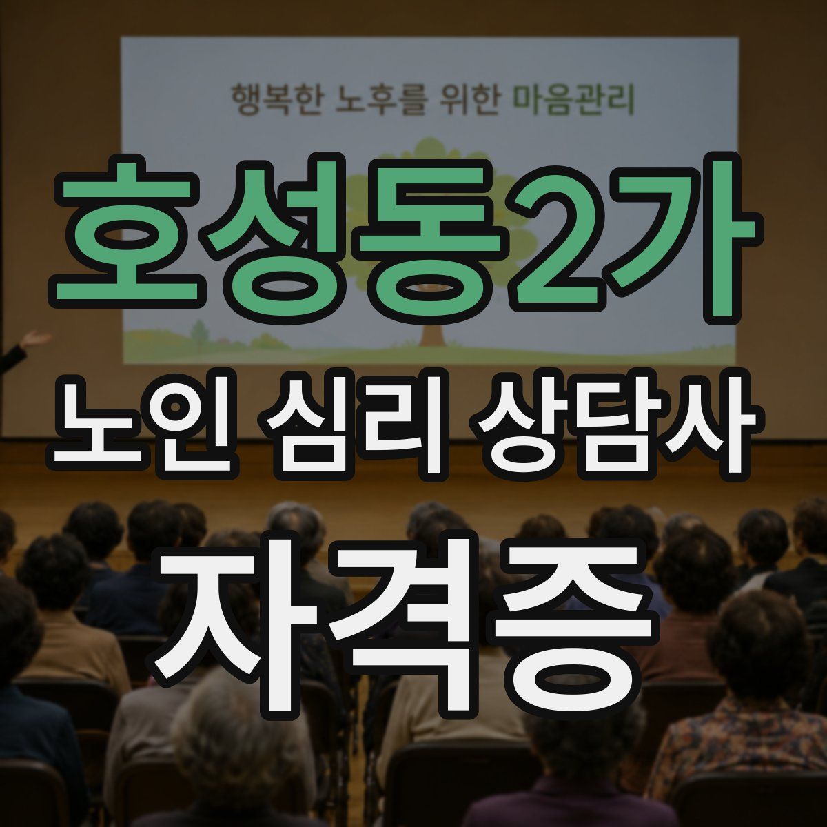 호성동2가 노인 심리 상담사 자격증