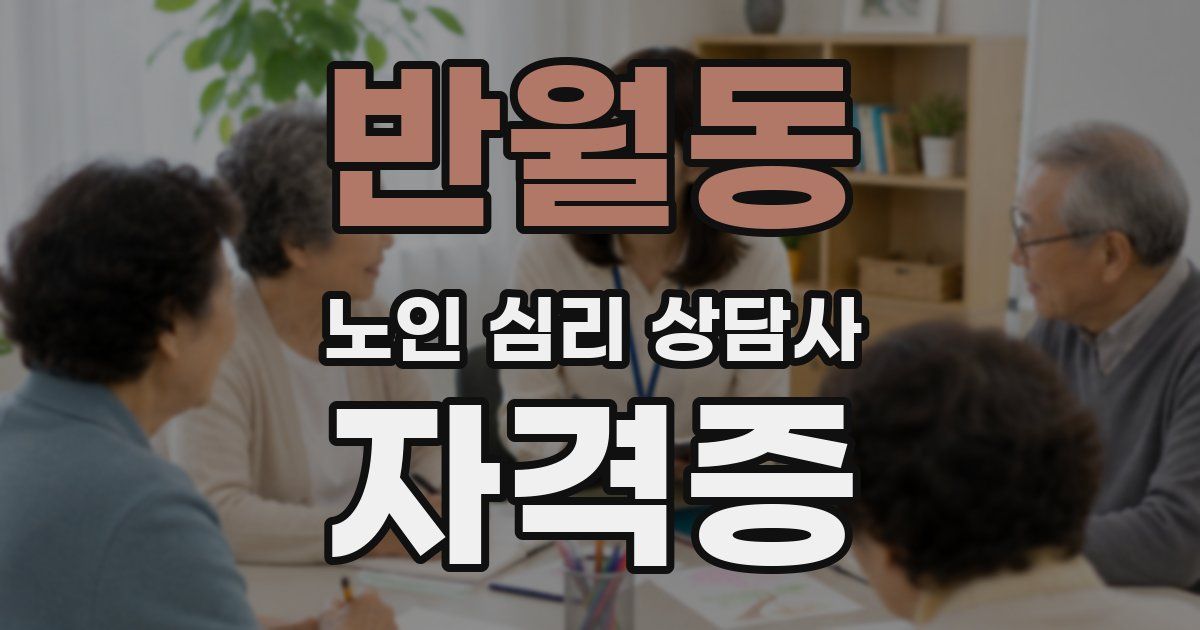 반월동 노인 심리 상담사 자격증
