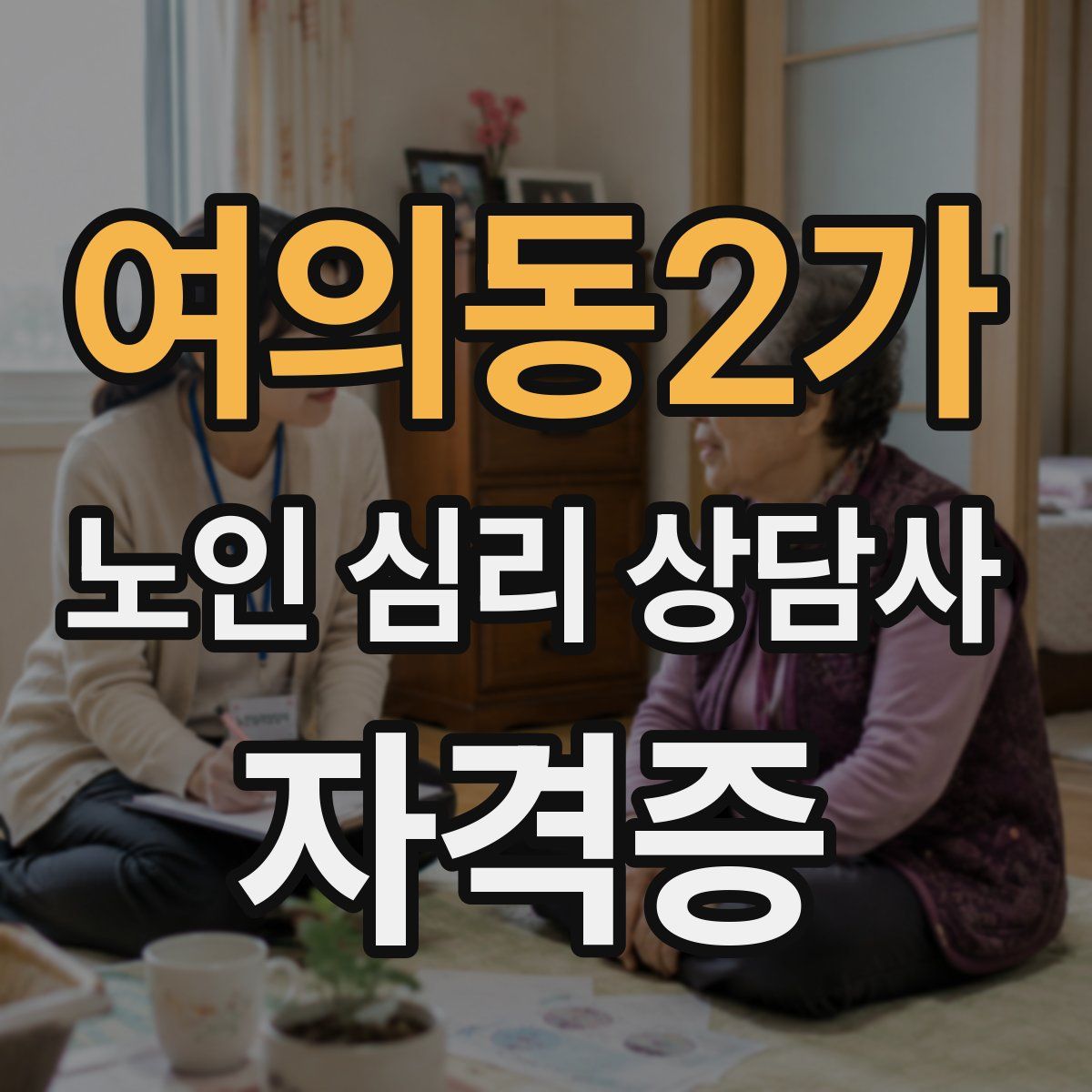 여의동2가 노인 심리 상담사 자격증