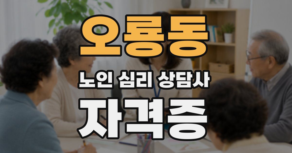 오룡동 노인 심리 상담사 자격증