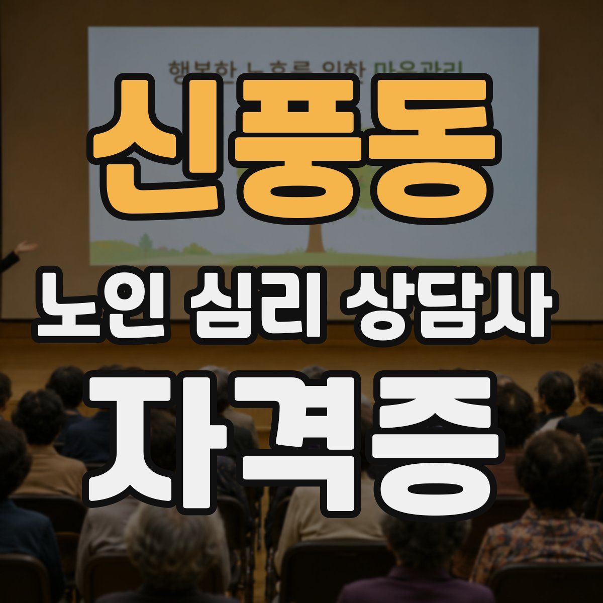 신풍동 노인 심리 상담사 자격증