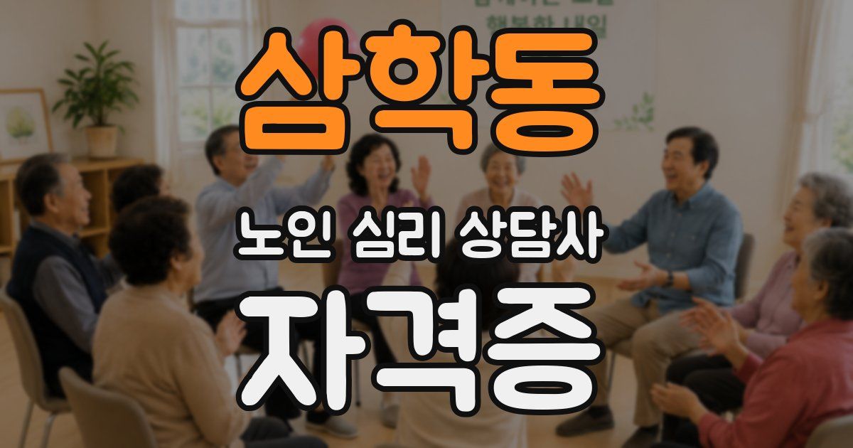 삼학동 노인 심리 상담사 자격증