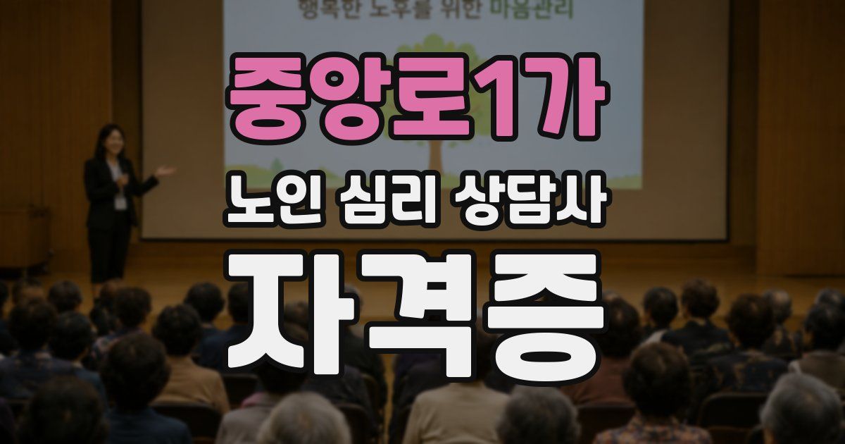 중앙로1가 노인 심리 상담사 자격증