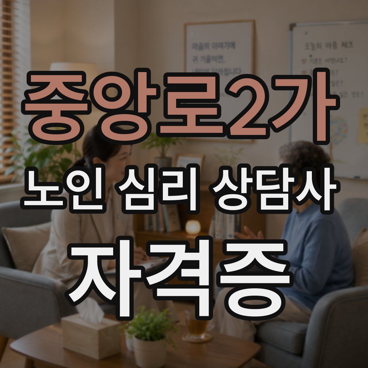 중앙로2가 노인 심리 상담사 자격증
