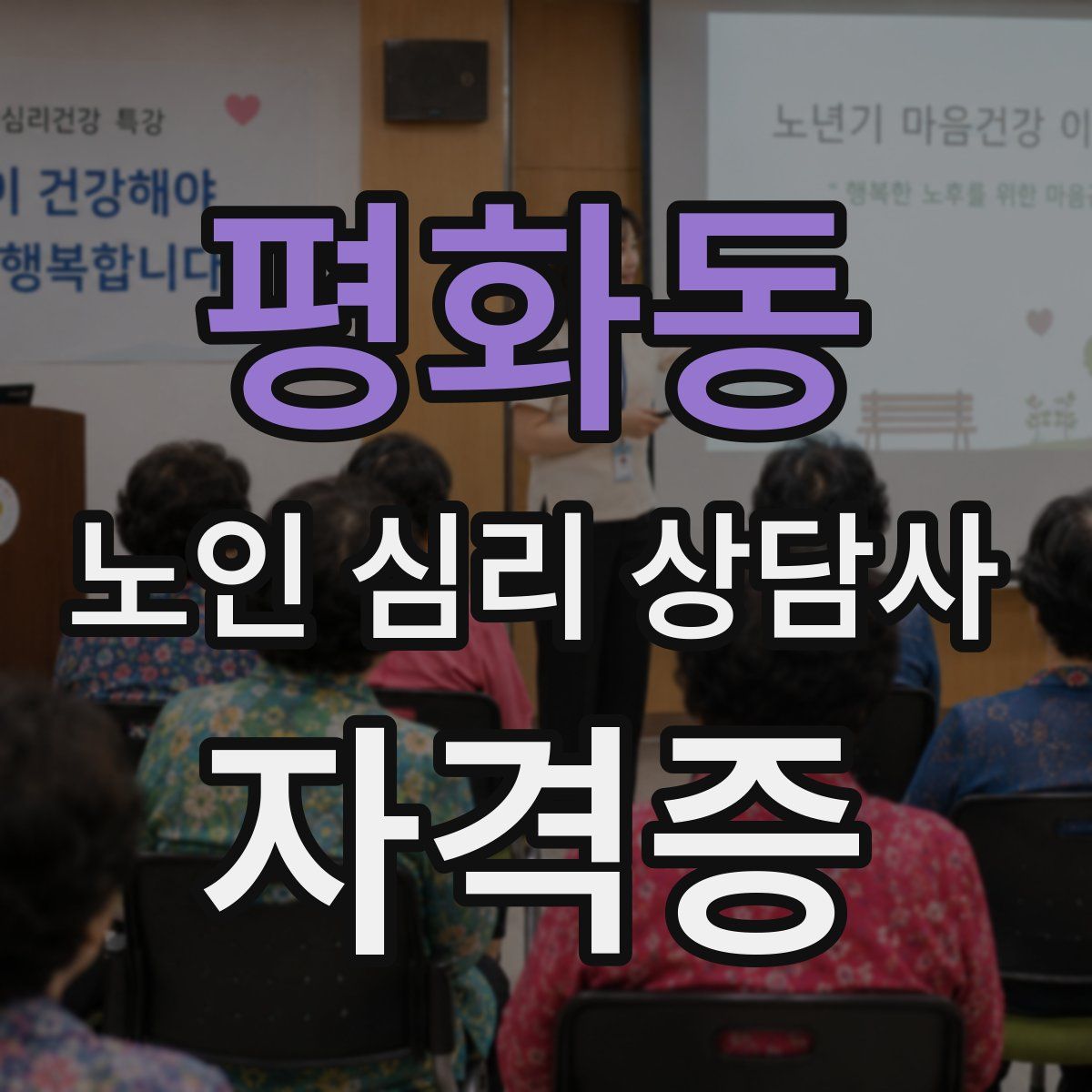 평화동 노인 심리 상담사 자격증