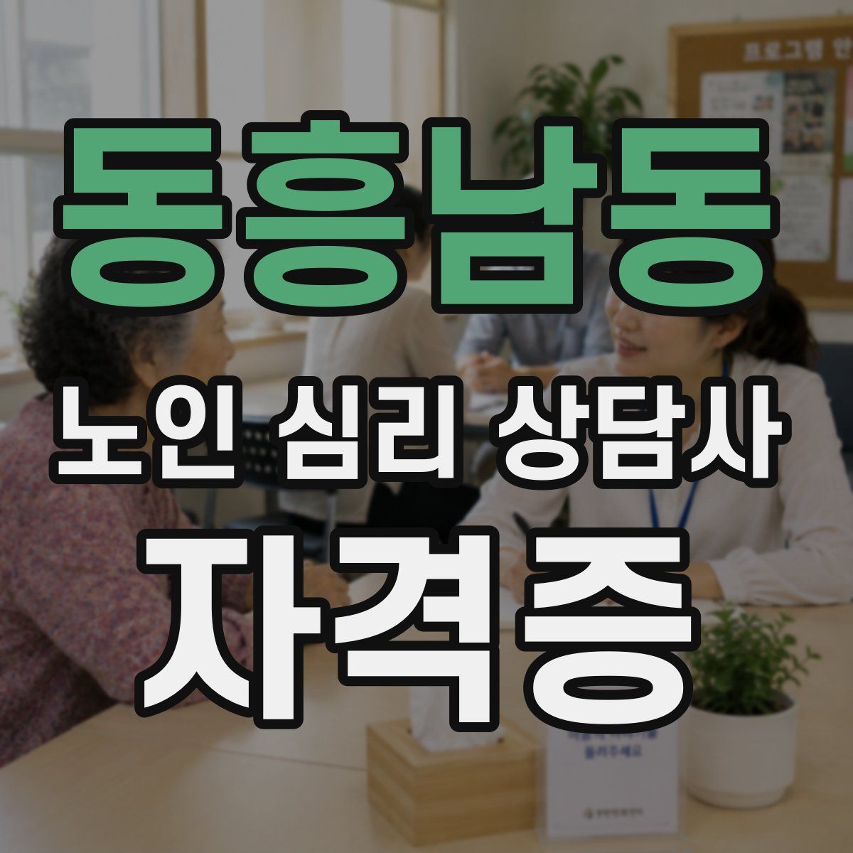 동흥남동 노인 심리 상담사 자격증