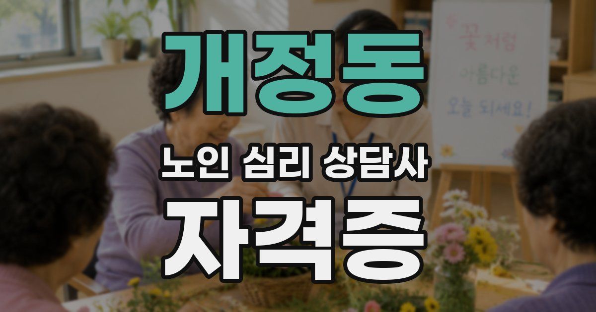 개정동 노인 심리 상담사 자격증