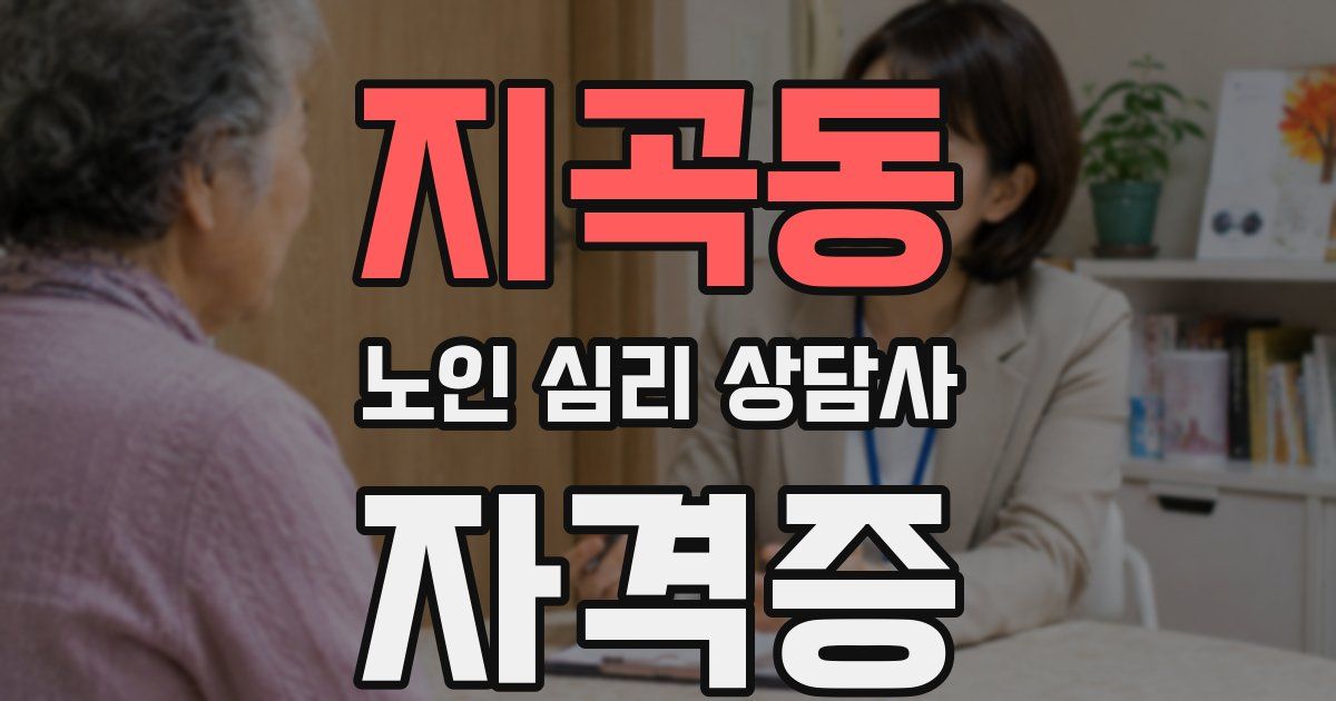 지곡동 노인 심리 상담사 자격증