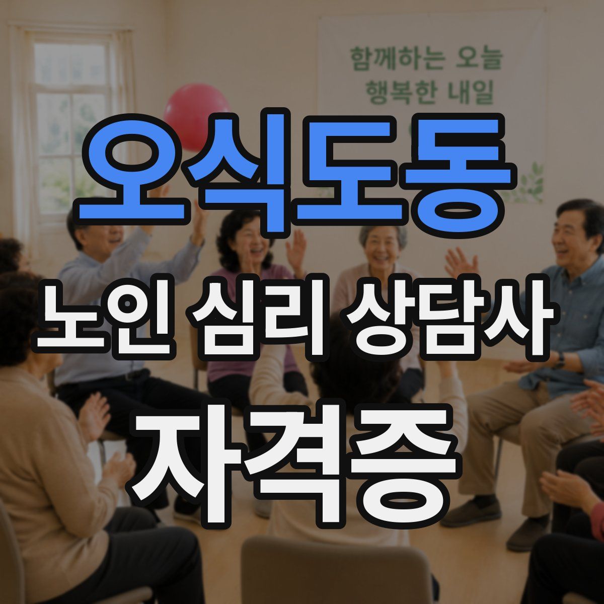 오식도동 노인 심리 상담사 자격증