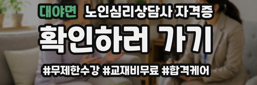 대야면 노인 심리 상담사 자격증