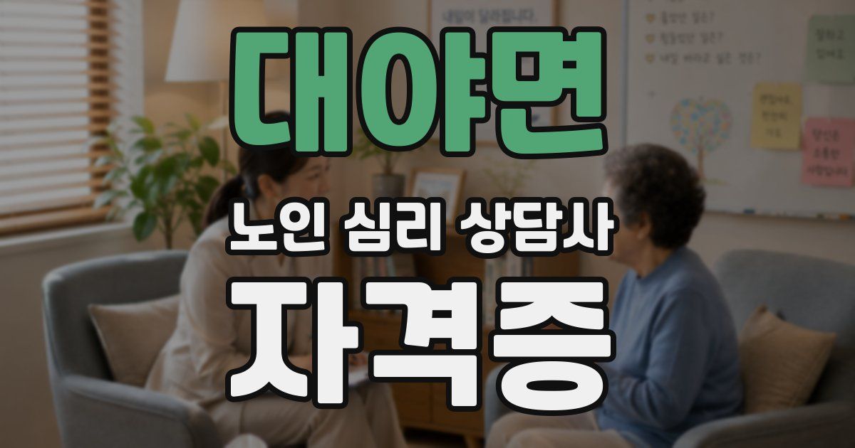 대야면 노인 심리 상담사 자격증