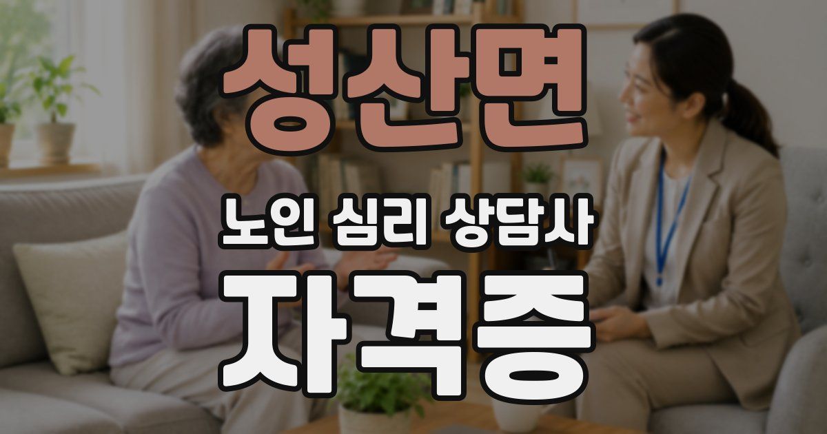 성산면 노인 심리 상담사 자격증