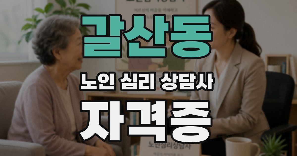 갈산동 노인 심리 상담사 자격증