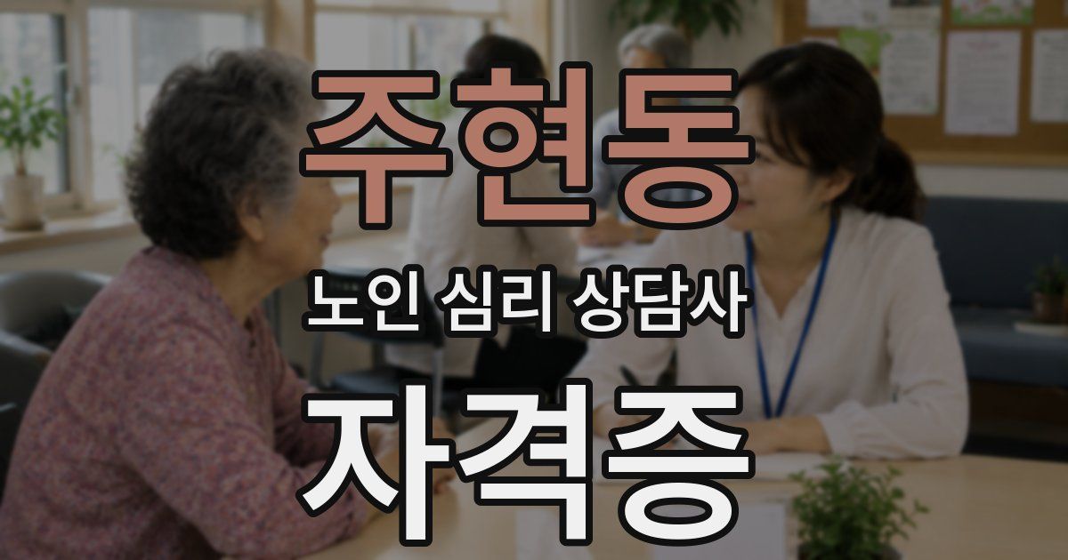 주현동 노인 심리 상담사 자격증