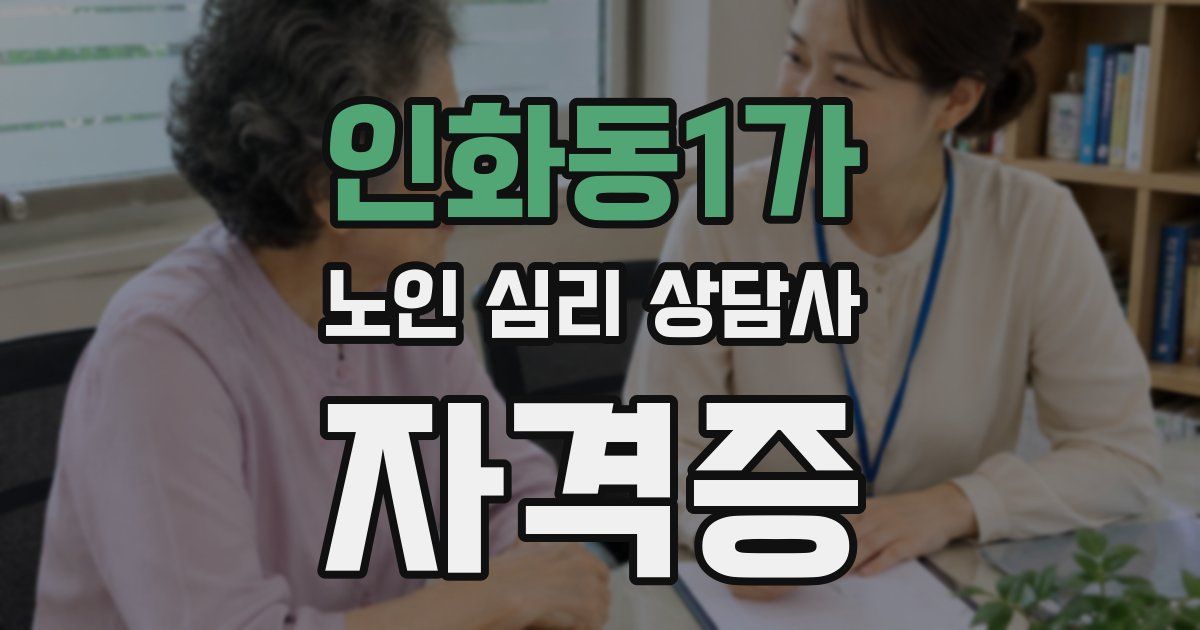 인화동1가 노인 심리 상담사 자격증