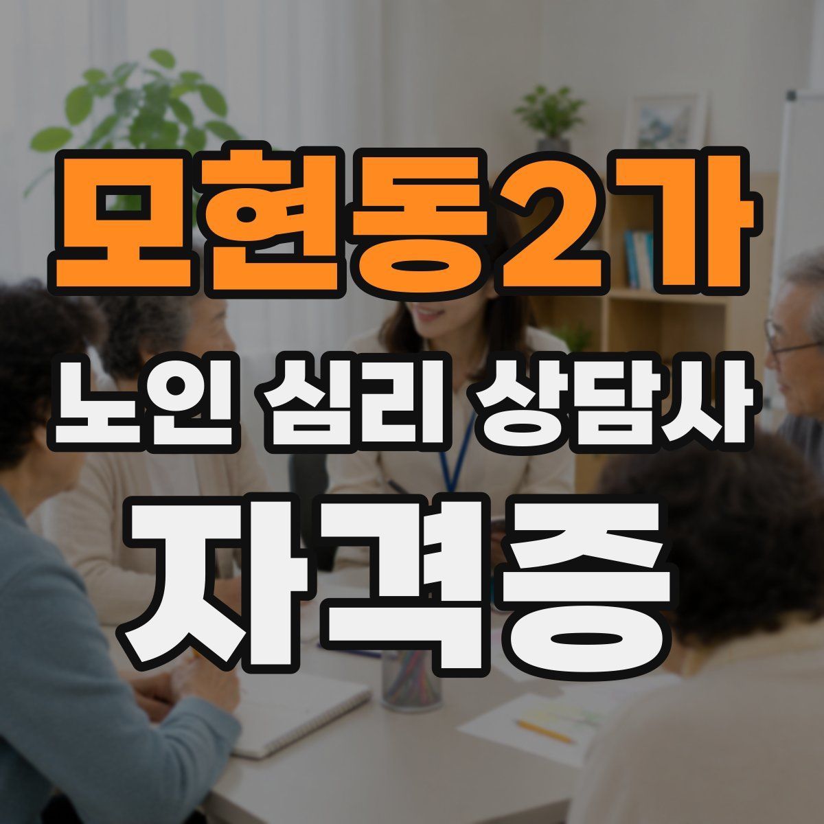 모현동2가 노인 심리 상담사 자격증