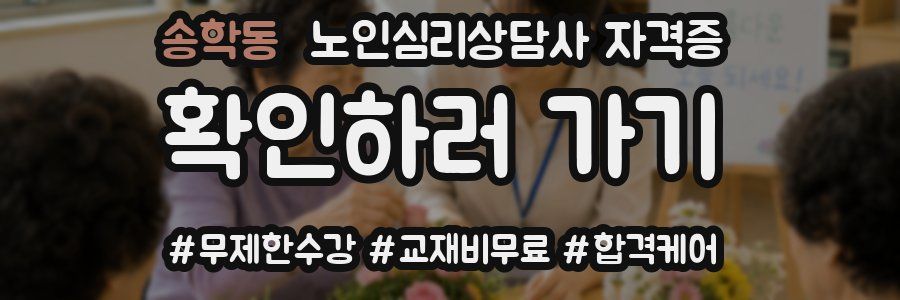 송학동 노인 심리 상담사 자격증