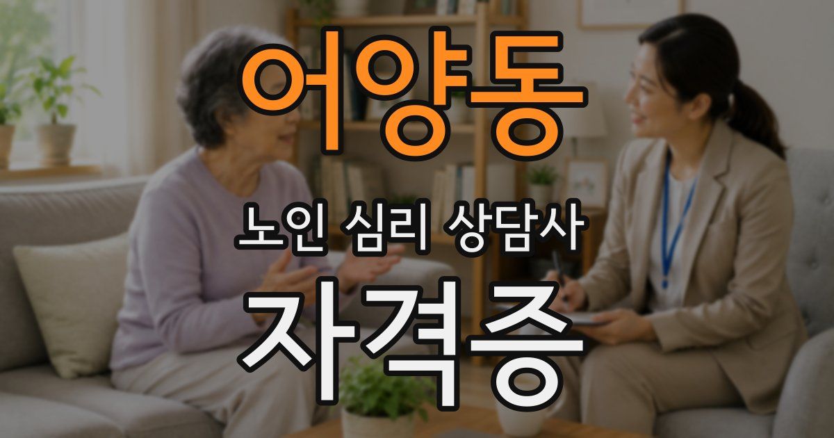 어양동 노인 심리 상담사 자격증