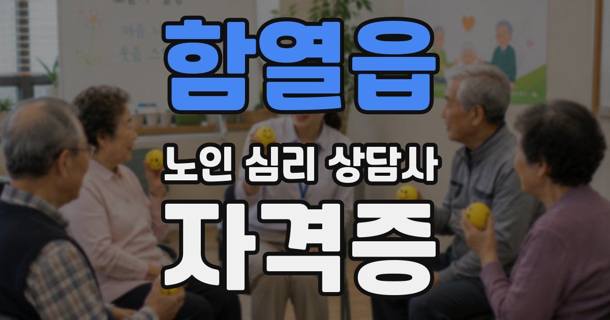 함열읍 노인 심리 상담사 자격증